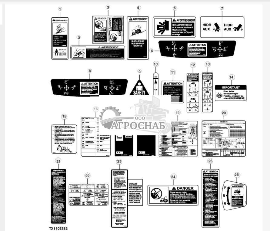 Этикетки и таблички, французский 